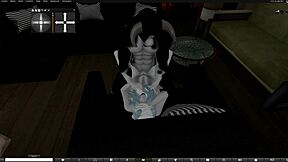 Bull riding fun in anime style