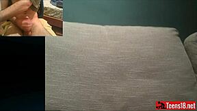 Teen slut on webcam cums hard for J in amateur roulette