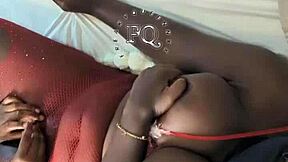 stepmom asks, 'want to lick my pussy?' in lesbian threesome with strapon.