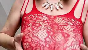 Does The Queen Of Overalls Granny Mariaold Tease Her Hairy Pussy In Stockings?