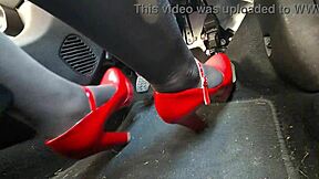 hey, check me pumping pedals in heels driving to the office