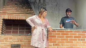 boss tricks bricklayer to bathroom for alone time she gets loose