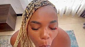 stepsister lost the bet, now she rides big black cock for creampie with mexican milf.