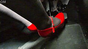 hey, check me pumping pedals in heels driving to the office