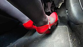hey, check me pumping pedals in heels driving to the office