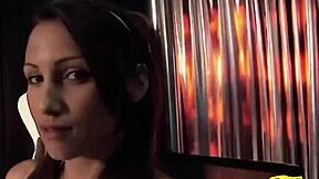 Blonde and brunette friends masturbate passionately. They lick pussies with strapon.