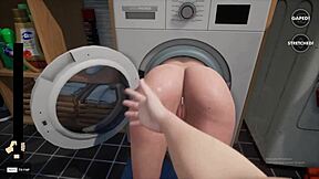Stepmom Got Stuck in Washing Machine Game, Can You Help Her Out?