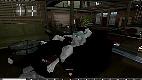 Bull riding fun in anime style