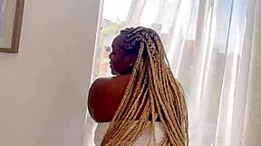 stepsister lost the bet, now she rides big black cock for creampie with mexican milf.