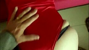 french milf in satin fucks pussy doggystyle