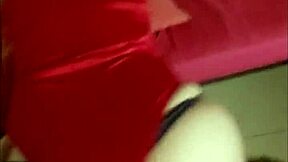 french milf in satin fucks pussy doggystyle