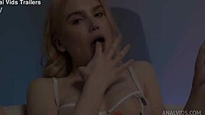 escaped prisoner teams up for double penetration on milka with her boyfriend in wild russian scene.