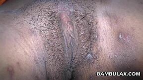 ebony girlfriend gettin fucked by big white cock, oops creampie!