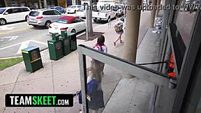 exotic asian luna lux feels cum facial after shop theft