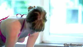 Petite teen shows off solo skills