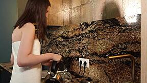 IN THIS HOMEMADE SCENE, A SKINNY BLONDE RIDES IN COWGIRL, BENT OVER FOR DOGGYSTYLE, FINGERED TO JUICY ORGASM WITH HER SMALL TITS