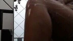 Hot Brunette Latina Shows Big Tits And Ass In Bath