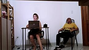 Secretary Masturbates Solo at Law Reception Desk. Then She Hooks Up with a Client for Wild Action