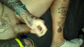 Intense money shot with transsexual cumshot for cash.