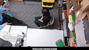 Cute Brunette Teen Shoplifter Strip Searched And Fucked