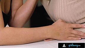 Girlsway - Busty Emma Hix and Blake Blossom Finger at Office