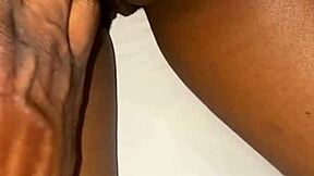 Her Wild Reactions as Vibrator Buzzes Her Pussy in Close-Up Bedroom Scene