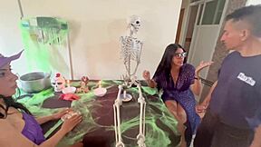 halloween party with canadian and usa friends, lots of fun activities.