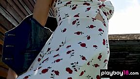 Nude Blonde Milf Shows Farm and Pussy