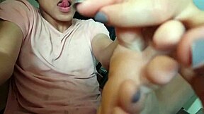 Shemale Plays with Her Feet