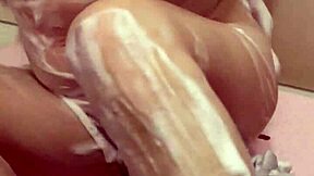 married woman 38 years old with beautiful nipples dripping with water in the bathroom