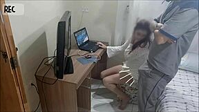 housewife gets a visit from the maintenance man