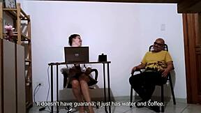 Secretary Masturbates Solo at Law Reception Desk. Then She Hooks Up with a Client for Wild Action