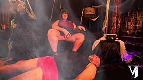 Brother loves witchy halloween costume while spreading big ass