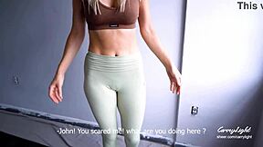 step mom catches son jerking and helps him cum on her pussy