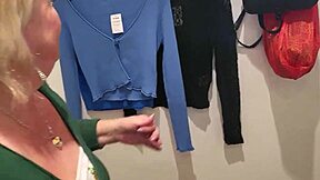 Kiwi MILF slut drinks piss while trying on clothes at the mall