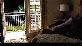 Wow! Hot young 18+ slut drilled hard in motel with door wide open!