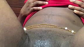 ebony woman in homemade solo video