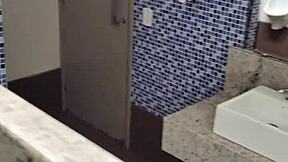 Small Cock Handjob In Public Bathroom