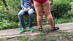 milf relieves herself with legs spread wide while i watch excitedly