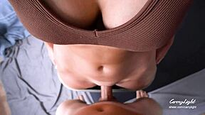 step mom catches son jerking and helps him cum on her pussy