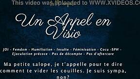 french femdom gives jerk off instructions in a video call