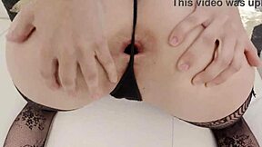 Ass Stretched Brunette Laps Up Spunk After Gangbang!