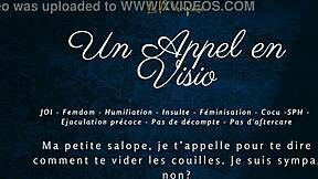 french femdom gives jerk off instructions in a video call