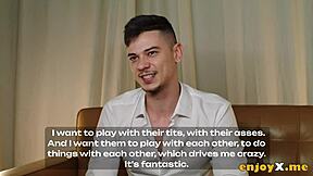 Tommy starts day with intense FFM 3some featuring titty fuck and oral.