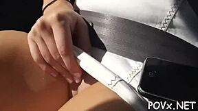 Seductive girlfriend perfectly mixes cock-riding and blowjob