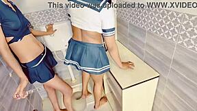 Uttaran20 presents two sexy Indian girls sharing a hard dick in doggystyle action.