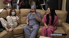 blaire celeste in a pov scene as a nurse with gloves and jeans