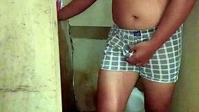 Man Gets Hard Cock Handjob Before Shower in Steamy Scene