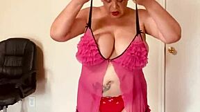 Sexy Woman Masturbating Her Big Tits and Boobs