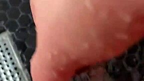 Stepsis unleashes fierce masturbation in a sunny shower with raw intensity.